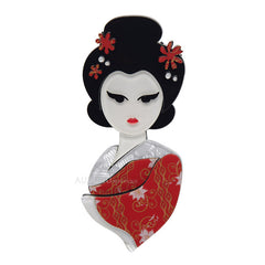 Erstwilder Mysterious Maiko Geisha Brooch Pin Front