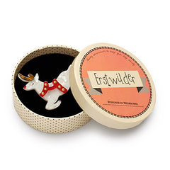 Erstwilder Now Prancer Christmas Reindeer Brooch Pin Box