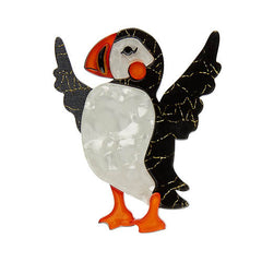 Erstwilder Ollie The Brave Puffin Bird Brooch Pin Front