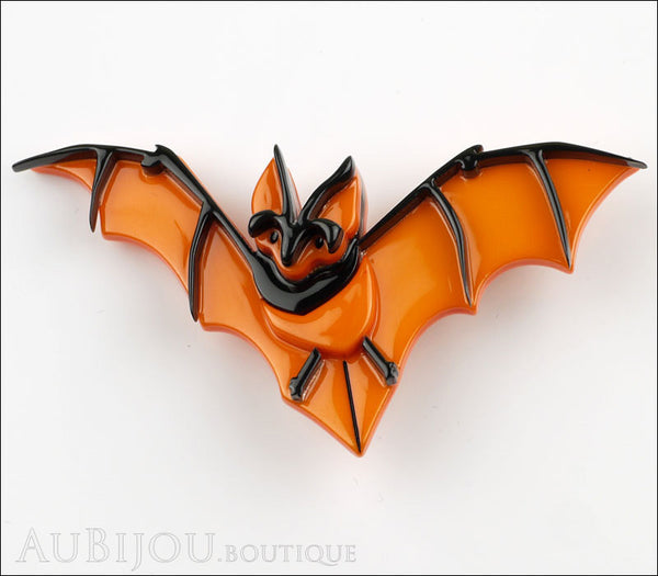 Erstwilder Pin Brooch Bill The Bashful Bat Halloween Orange