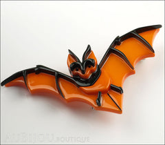 Erstwilder Pin Brooch Bill The Bashful Bat Halloween Orange Side