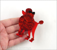 Erstwilder Poodle Dog Brooch Pin Madame Amore Red Model