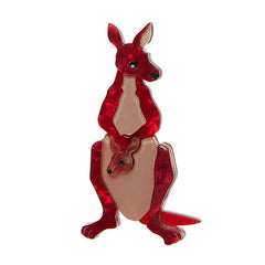 Erstwilder Roo Ride Along Kangaroo Brooch Pin Front