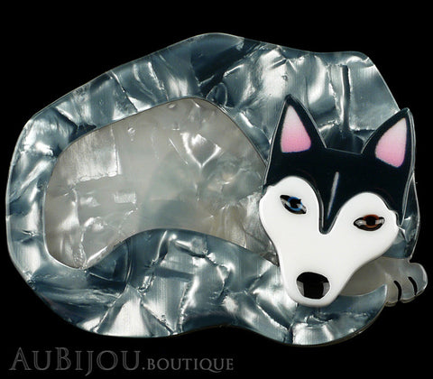 Erstwilder Siberian Husky Dog Brooch Pin Sammy Snow Silver Grey Gallery