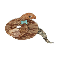 Erstwilder Theodore The Trim Taipan Snake Brooch Pin Front