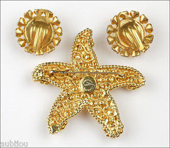 Vintage Dominique Aurientis Starfish Runway Brooch Pin Set Haute Couture France