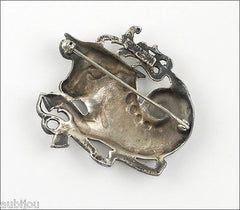 Vintage Cini Sterling Silver Zodiac Taurus Figural Brooch Pin Bull Astrology