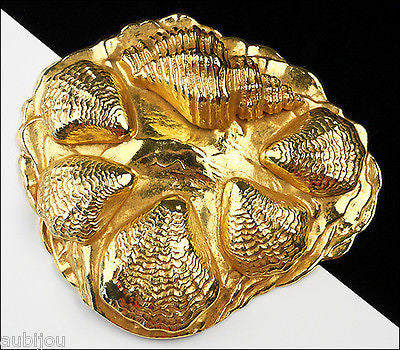 Vintage Dominique Aurientis Seashell Runway Brooch Pin Haute Couture France 80's