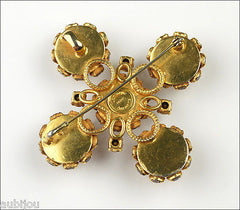 Vintage Dominique Aurientis Rhinestone Brooch Pin Haute Couture Gripoix Style