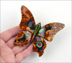 Lea Stein Elfe The Butterfly Insect Brooch Pin Tortoise Celestial Multicolor Beige Model