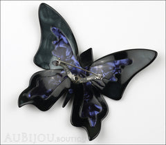 Lea Stein Elfe The Butterfly Insect Brooch Pin Tortoise Blue Beige Back