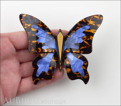 Lea Stein Elfe The Butterfly Insect Brooch Pin Tortoise Blue Beige Model