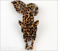 Lea Stein Fox Brooch Pin Leopard Animal Print Front