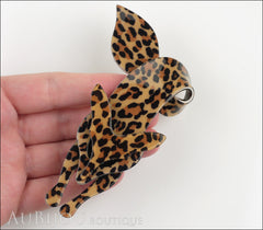 Lea Stein Fox Brooch Pin Leopard Animal Print Model