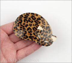 Lea Stein Gomina The Sleeping Cat Brooch Pin Animal Print Model