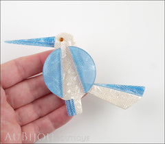 Lea Stein Great Beak Bird Brooch Pin Blue White Model