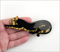 Lea Stein Panther Brooch Pin Black Gold Model