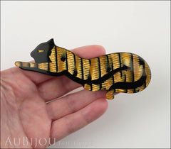 Lea Stein Panther Brooch Pin Gold Black Model