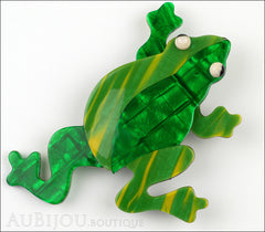 Lea Stein Rhana The Leaping Frog Brooch Pin Green 2 Front