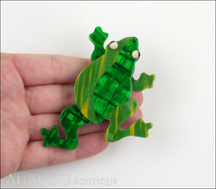 Lea Stein Rhana The Leaping Frog Brooch Pin Green 2 Model