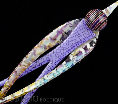 Lea Stein Swallow Brooch Pin Lilac Purple Gallery