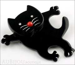 Marie-Christine Pavone Brooch Cat Dancing Black Galalith Side