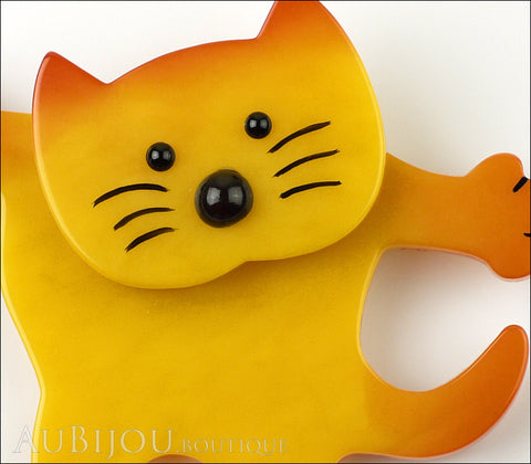 Marie-Christine Pavone Brooch Cat Dancing Yellow Galalith Gallery