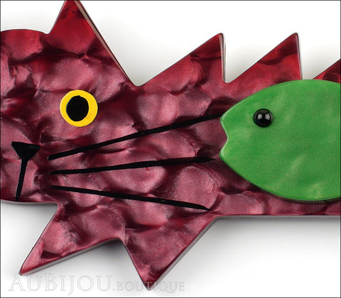 Marie-Christine Pavone Brooch Cat Fish Purple Green Galalith Gallery