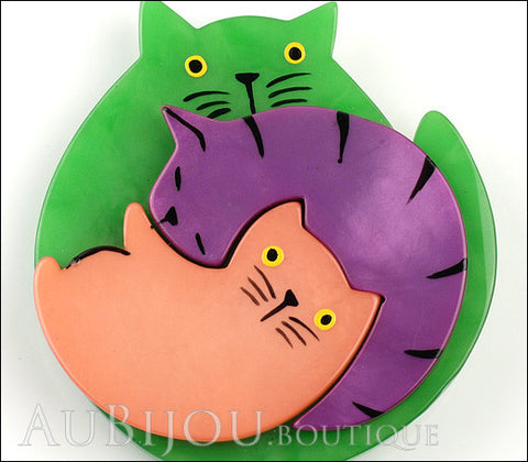 Marie-Christine Pavone Brooch Cat Puzzle Green Galalith Paris France Gallery