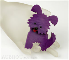 Marie-Christine Pavone Brooch Dog Bobby Purple Galalith Mannequin