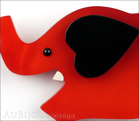 Marie-Christine Pavone Pin Brooch Elephant Red Black Galalith Gallery