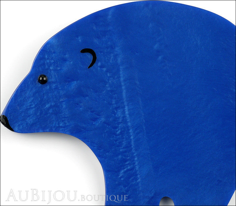 Marie-Christine Pavone Pin Brooch Polar Bear Cobalt Blue Galalith Gallery