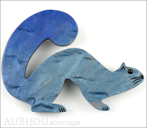 Marie-Christine Pavone Pin Brooch Stoat Ferret Weasel Blue Galalith Gallery