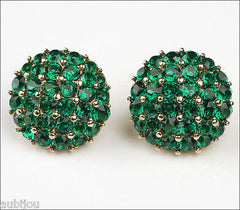 Vintage Trifari Figural Emerald Green Rhinestone Turtle Brooch Pin Trembler Set