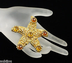 Vintage Dominique Aurientis Starfish Runway Brooch Pin Set Haute Couture France