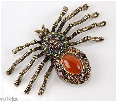 Rhinestone online spider brooch