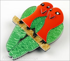 Erstwilder Bird Brooch Pin Liv and Len Lovebird Side Two