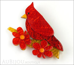 Erstwilder Bird Brooch Pin Ruby the Red Cardinal Front