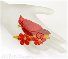 Erstwilder Bird Brooch Pin Ruby the Red Cardinal Mannequin