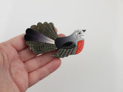 Erstwilder Bird Pin Brooch Fabiola Fantail Model