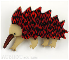 Erstwilder Brooch Pin Egbert the Echidna Red Front