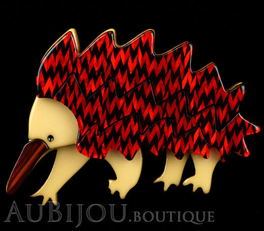 Erstwilder Brooch Pin Egbert the Echidna Red Gallery