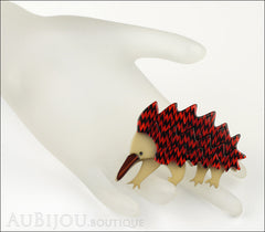 Erstwilder Brooch Pin Egbert the Echidna Red Mannequin