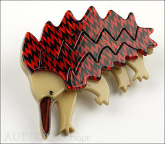 Erstwilder Brooch Pin Egbert the Echidna Red Side