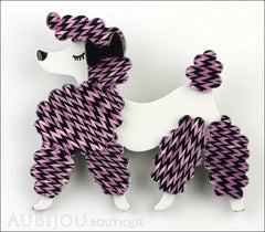 Erstwilder Brooch Pin Paige the Prancing Poodle Purple Violet Front