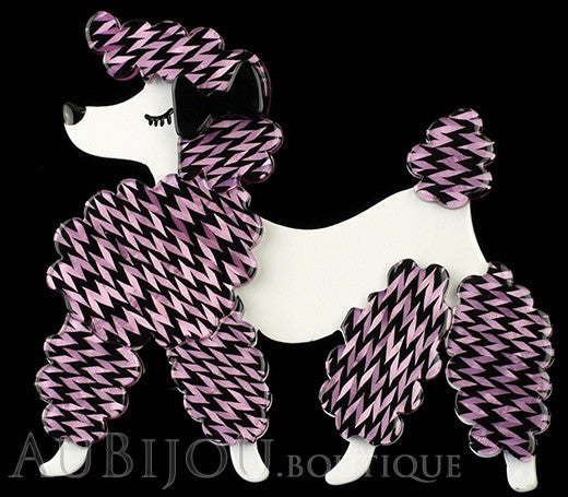 Erstwilder Brooch Pin Paige the Prancing Poodle Purple Violet Gallery