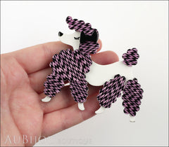 Erstwilder Brooch Pin Paige the Prancing Poodle Purple Violet Model