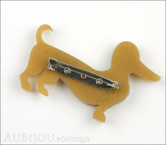 Erstwilder Brooch Pin Samuel the Silly Sausage Dachshund Purple Back