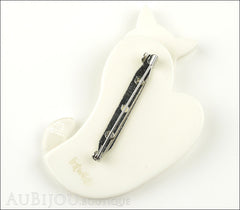 Erstwilder Cat Brooch Pin Claudette Cream White Back