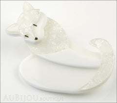 Erstwilder Cat Brooch Pin Claudette Cream White Side